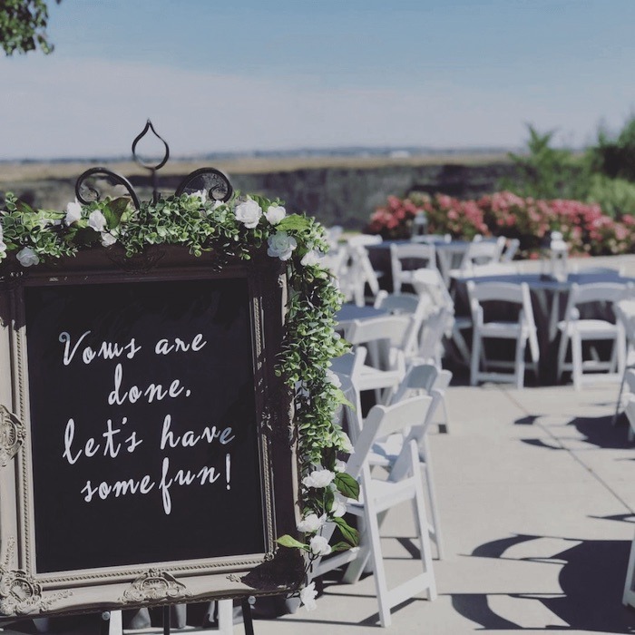 Chairs and signage, wedding decorations for rent from Party Center Rentals in Twin Falls, ID